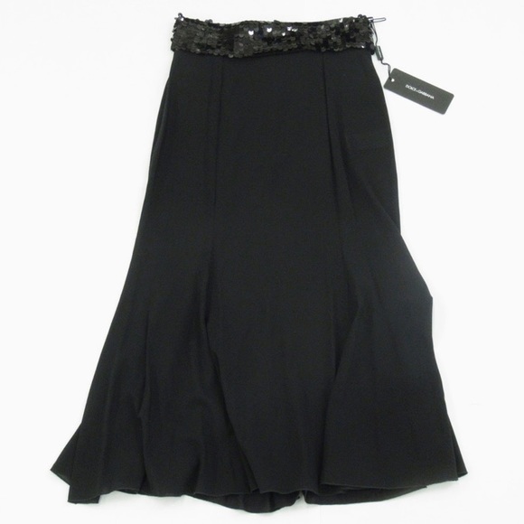 nwt DOLCE &GABBANA size 38 Silk tulle sequin SKIRT - Picture 1 of 13